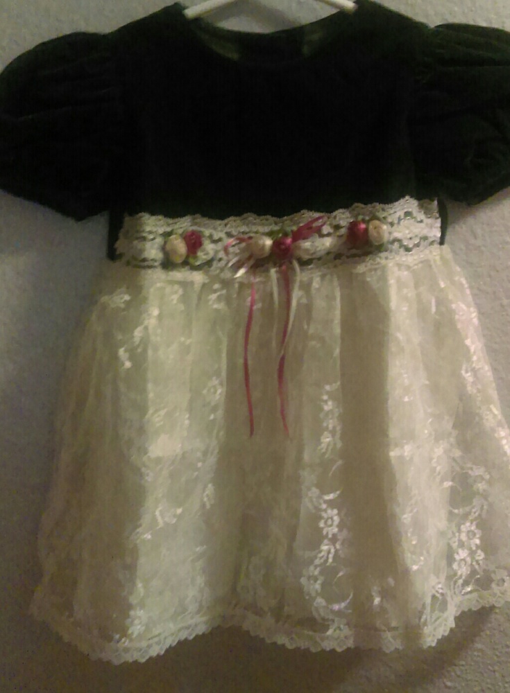 Little Precious velvet and lace holiday dress
